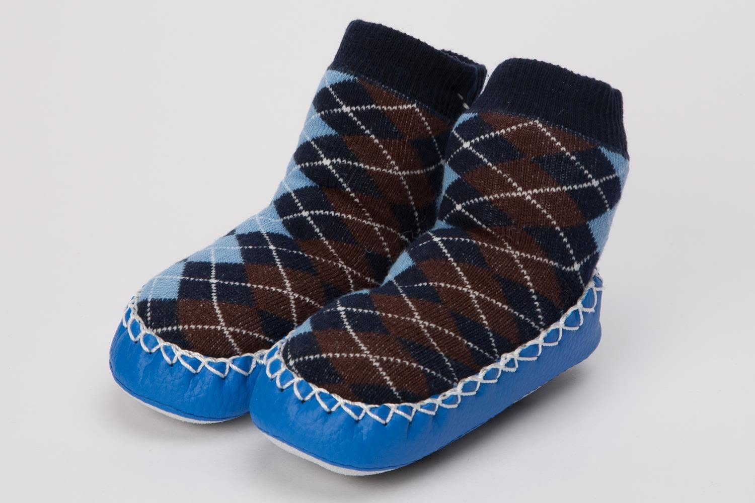 Classic Argyle Blue Moccasin